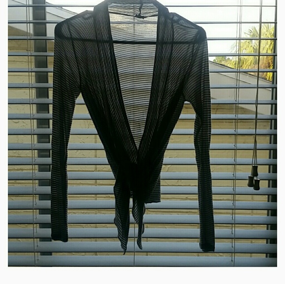 Poof! Striped Open Cardigan (Med) Y2K - Picture 6 of 6